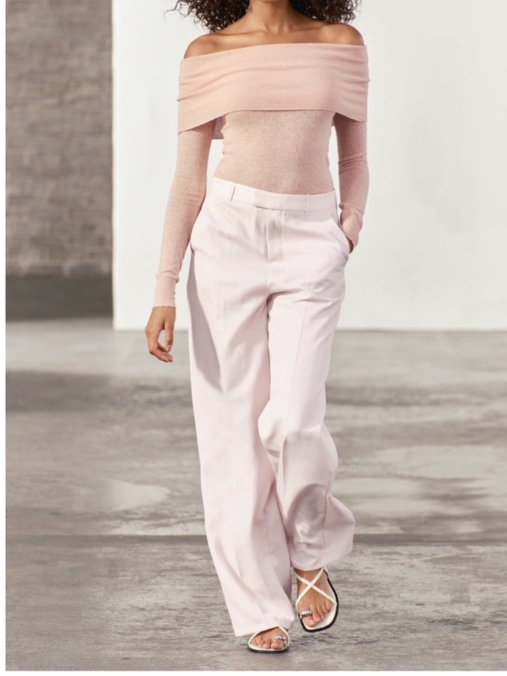 ZARA ZW Pink Tailored Pants